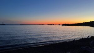 Shoreline sunset photo from Grand Marais Minnesota
